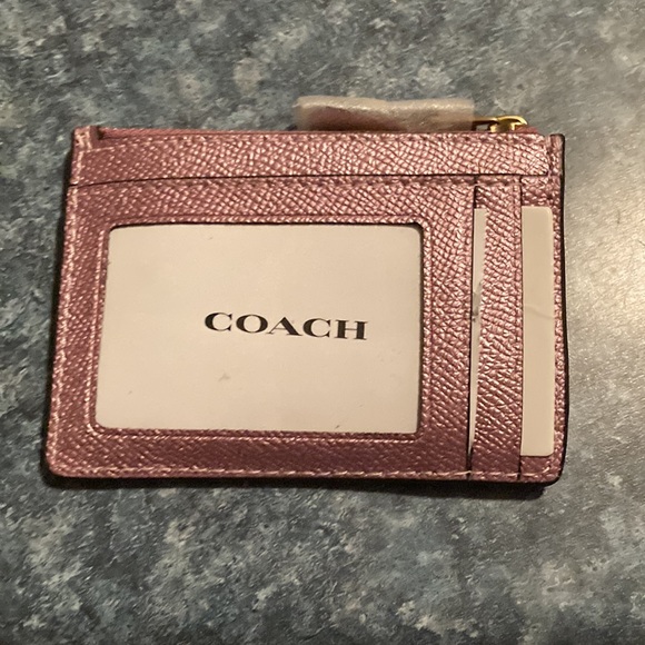 Coach mini skinny id case. Brass metallic pink. - Picture 5 of 6